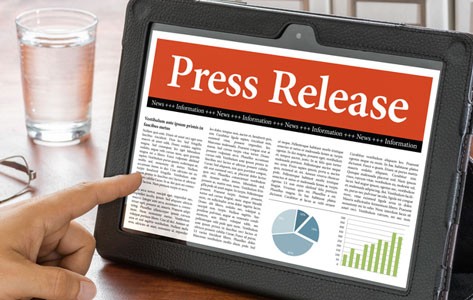 Press release on tablet