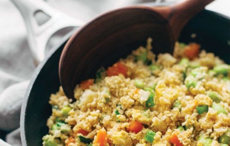 Riced cauliflower stir fry