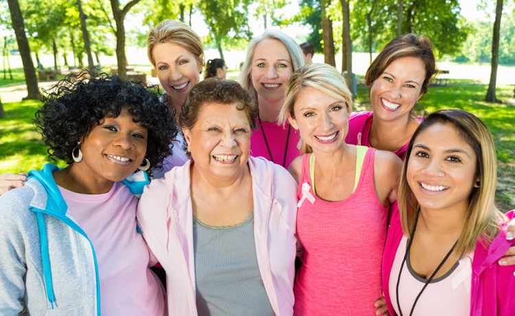 Group photo of breast cancer survivors.