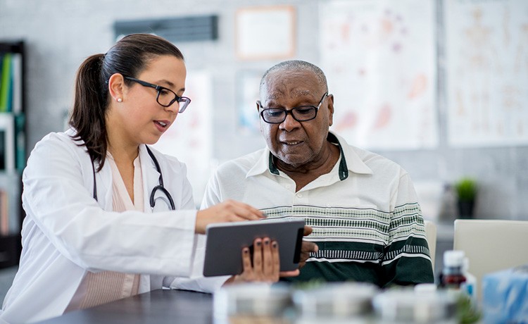 Doctor shares cancer resources with patient