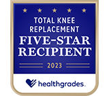 Healthgrades 5-star rating for Total Knee Replacement