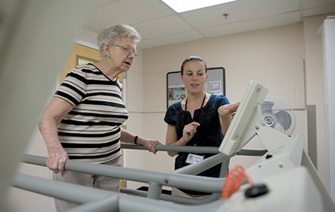 Physical therapy using treadmill