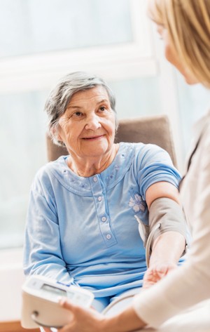 woman at cardiac doctor office