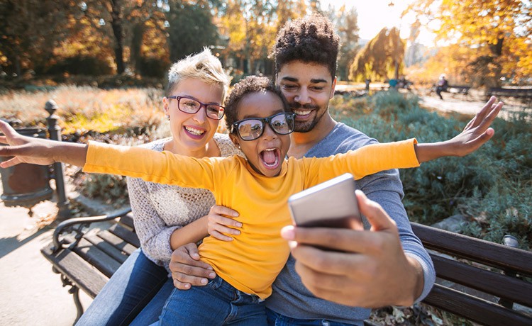 Family takes selfie